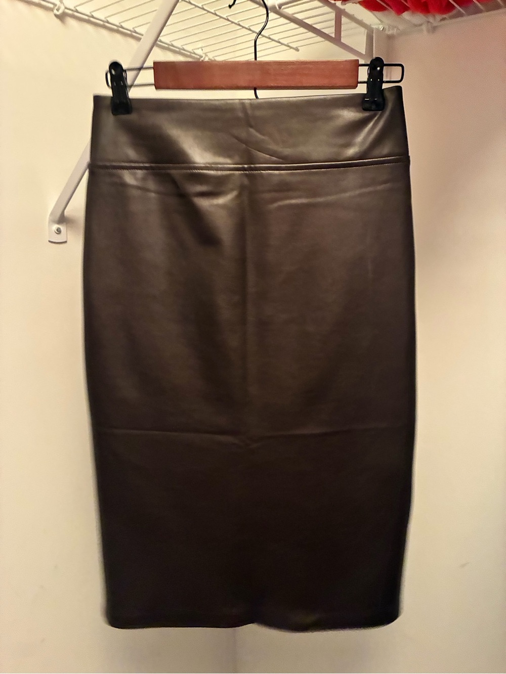 Laundry By Shelli Segal Black Faux Leather Pencil Skirt